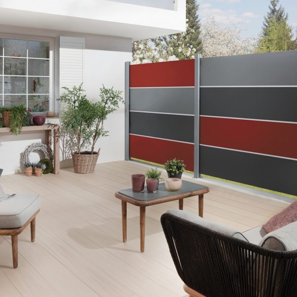 Brügmann Sichtblende HPL Rot Ambientebild